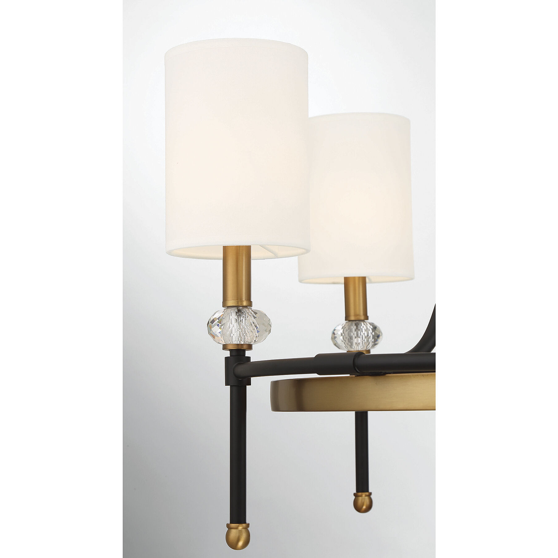 Tivoli 6 Light 28 inch Black with Warm Brass Accents Chandelier Ceiling Light