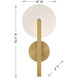 Ainslie LED 8 inch Warm Brass Sconce Wall Light