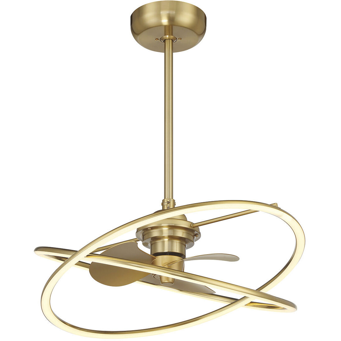 Dorado 14 inch Warm Brass with Gold Blades Fan D'Lier