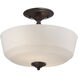 Melrose 2 Light 14 inch English Bronze Semi-Flush Ceiling Light, Essentials