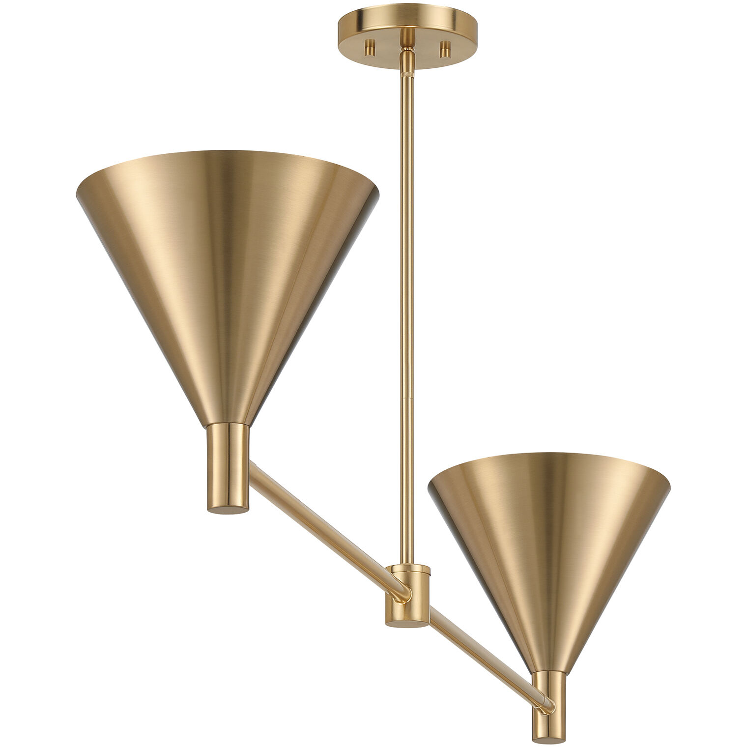 Pharos 2 Light 50 inch Noble Brass Linear Chandelier Ceiling Light