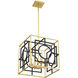 Kirsch 4 Light 15 inch Matte Black with True Gold Pendant Ceiling Light