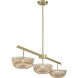 Hubbard LED 44 inch Noble Brass Linear Chandelier Ceiling Light