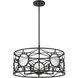 Balfour 5 Light 24 inch Matte Black Convertible Semi-Flush or Pendant Ceiling Light