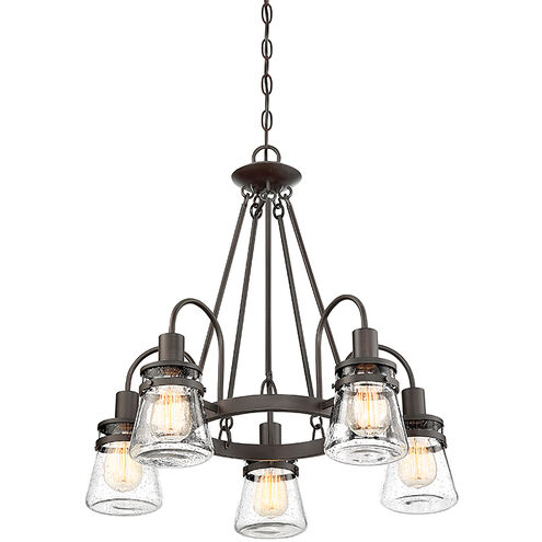 Portsmouth 5 Light 23.75 inch English Bronze Outdoor Linear Chandelier, Oval