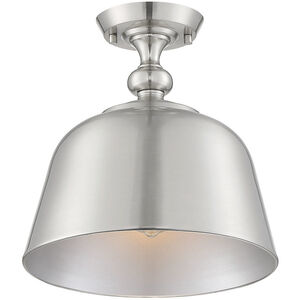 Berg 1 Light 12 inch Satin Nickel Semi-Flush Ceiling Light, Essentials