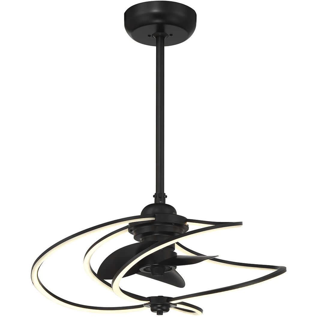 Hydra 12 inch Matte Black with Black Blades Fan D'Lier