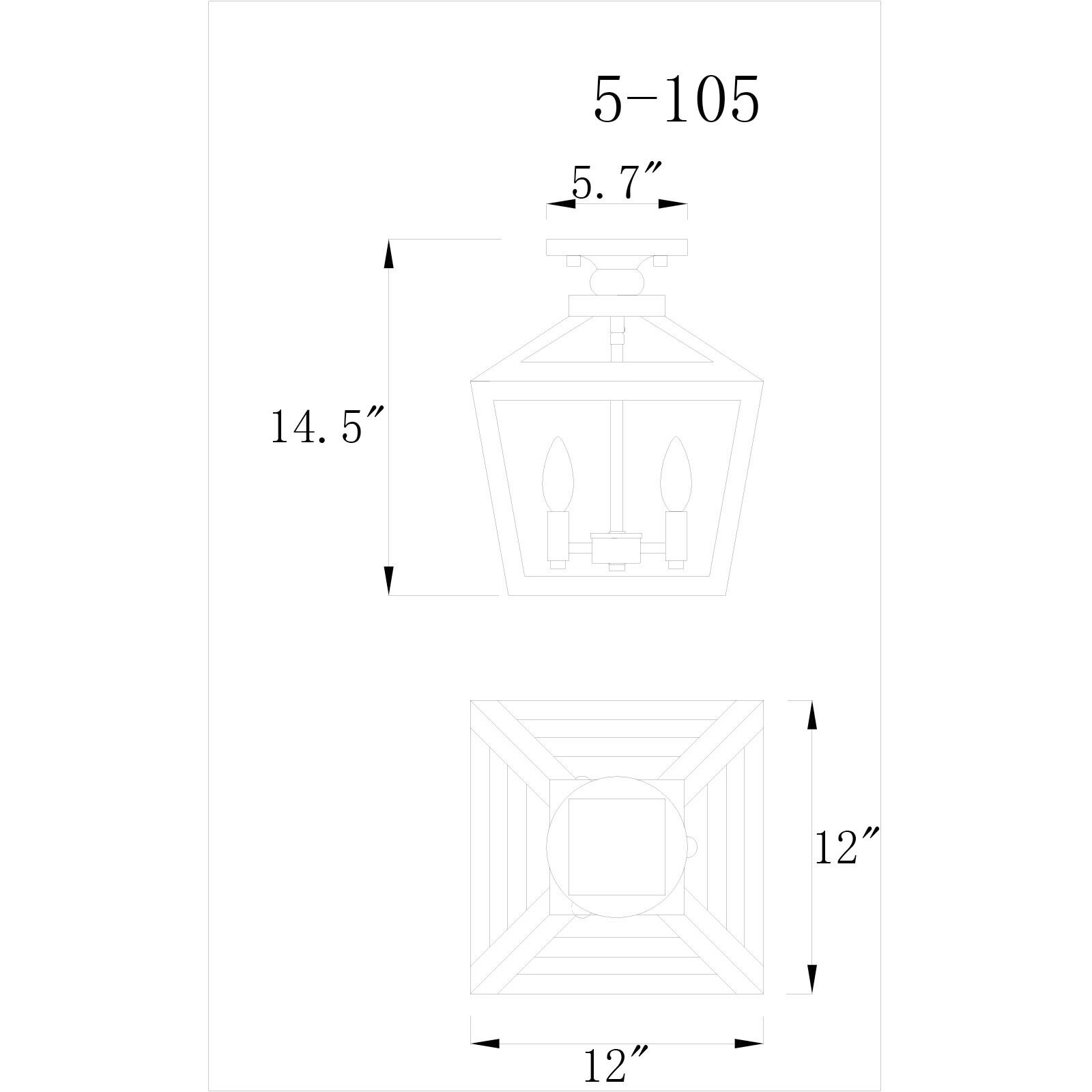 Woodstock 3 Light 12 inch Black Outdoor Flush Mount