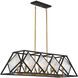 Capella 8 Light 42 inch English Bronze and Warm Brass Linear Chandelier Ceiling Light