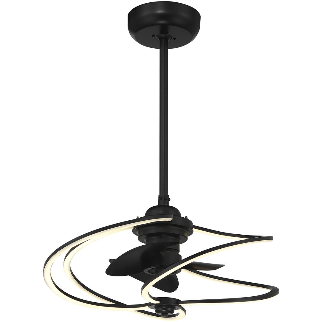 Hydra 12 inch Matte Black with Black Blades Fan D'Lier