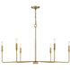 Salerno 6 Light 42 inch Warm Brass Chandelier Ceiling Light, Essentials