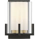 Eaton 1 Light 6 inch Matte Black with Warm Brass Accents Wall Sconce Wall Light