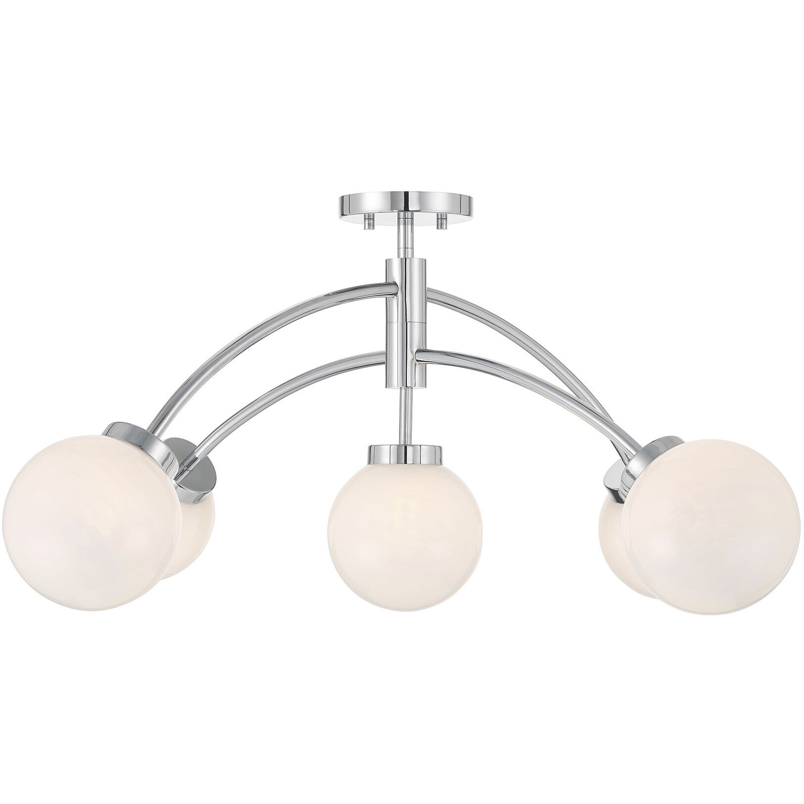 Redfield 5 Light 36 inch Chrome Convertible Semi-Flush Ceiling Light