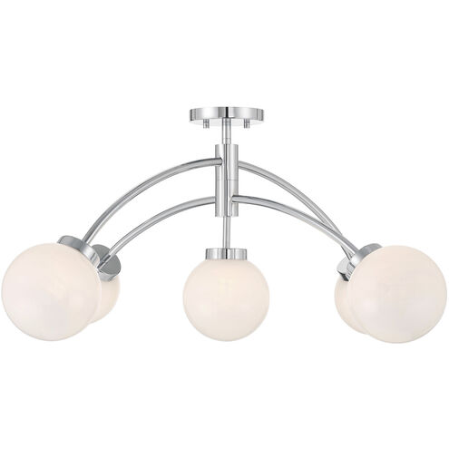 Redfield 5 Light 36 inch Chrome Convertible Semi-Flush Ceiling Light