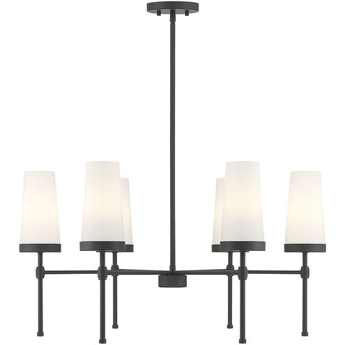 Haynes 6 Light 30 inch Matte Black Chandelier Ceiling Light, Essentials