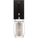 Dunbar 1 Light 4.75 inch Matte Black with Polished Chrome Accents Wall Sconce Wall Light, Essentials