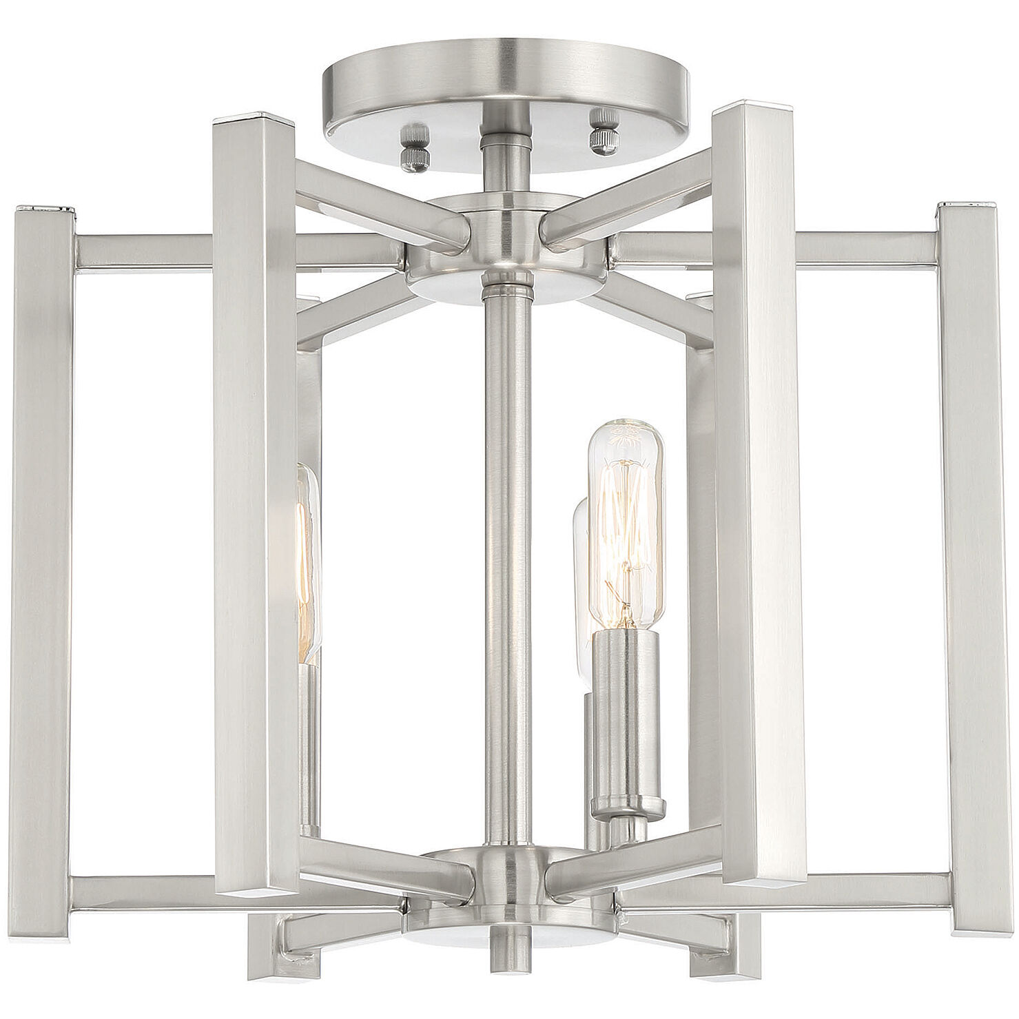Benson 3 Light 13 inch Satin Nickel Semi-Flush Ceiling Light, Essentials