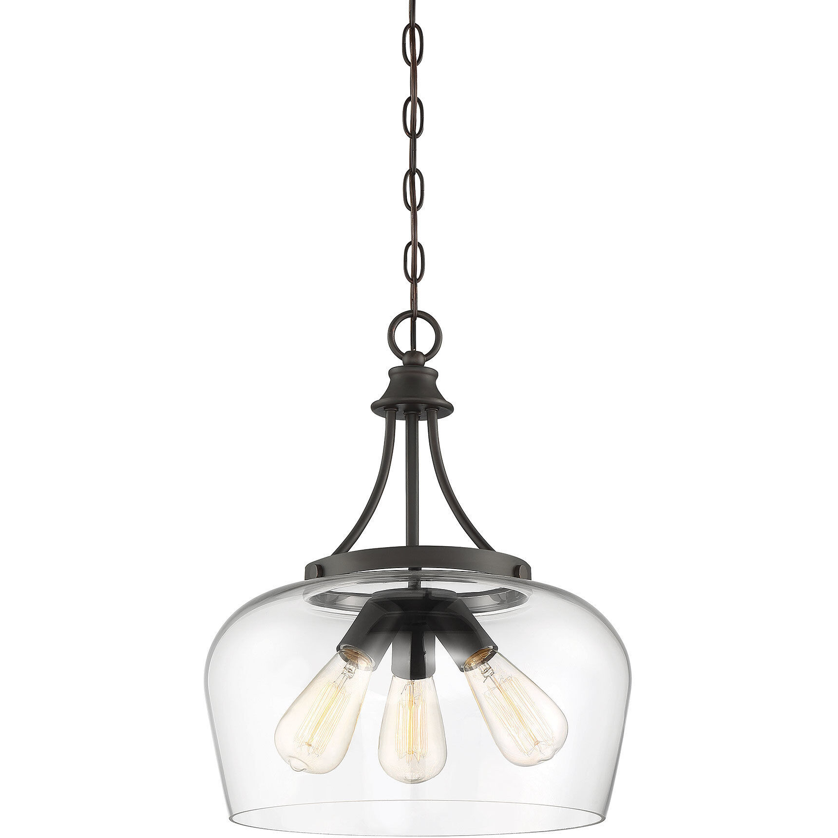 Octave 3 Light 15 inch English Bronze Pendant Ceiling Light, Essentials