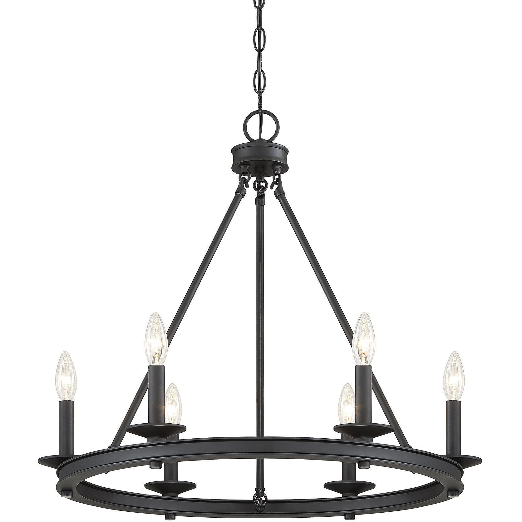 Middleton 6 Light 25 inch Matte Black Chandelier Ceiling Light, Essentials