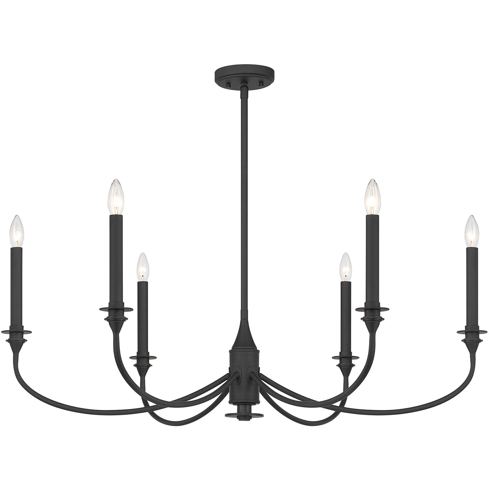 Coventry 6 Light 40 inch Matte Black Chandelier Ceiling Light, Essentials
