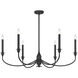 Coventry 6 Light 40 inch Matte Black Chandelier Ceiling Light, Essentials