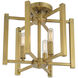 Benson 3 Light 13 inch Warm Brass Semi-Flush Ceiling Light, Essentials