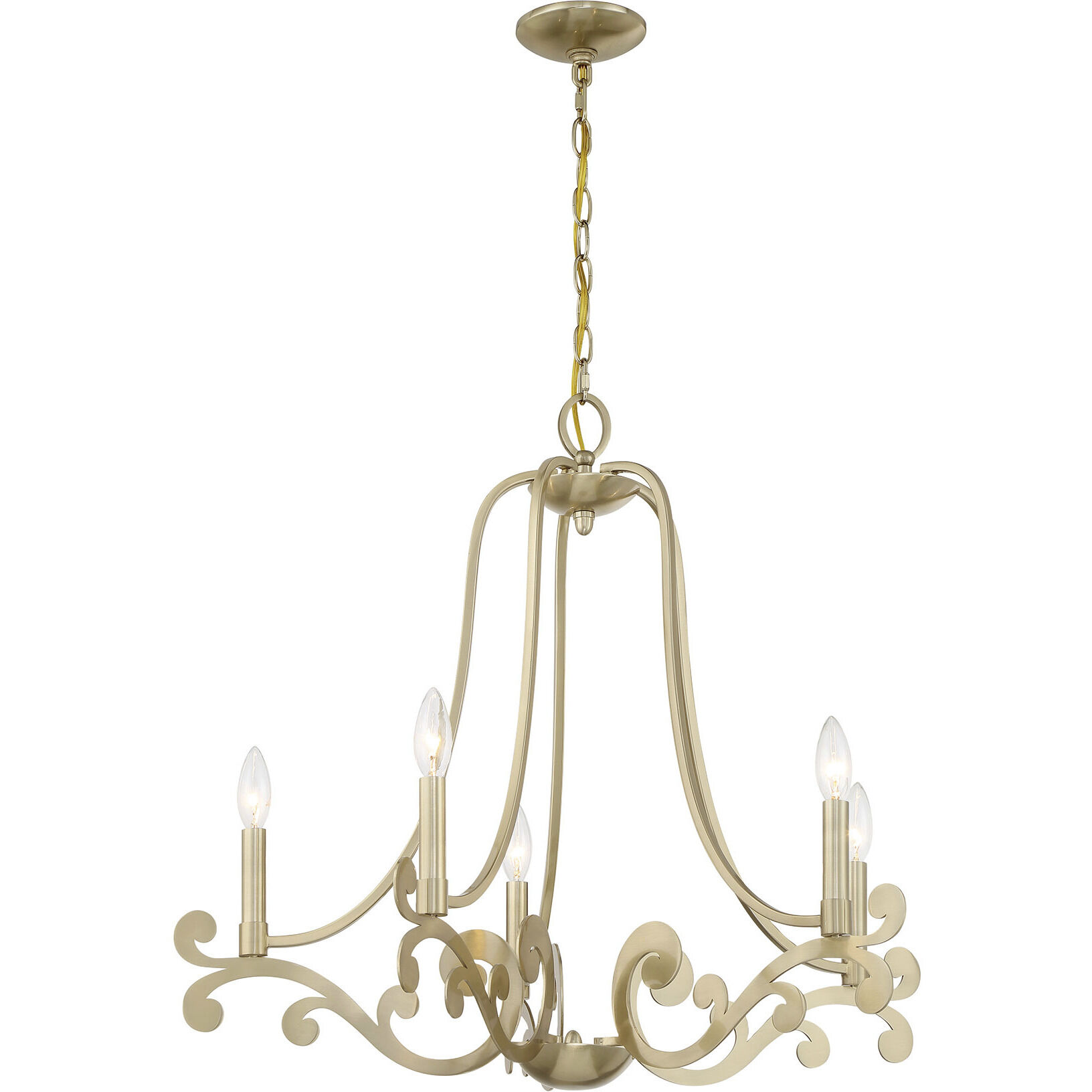 Lombard 5 Light 27 inch Noble Brass Chandelier Ceiling Light