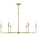 Salerno 6 Light 42 inch Warm Brass Chandelier Ceiling Light, Essentials
