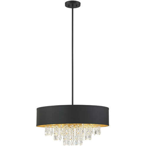 Sparkler 6 Light 25 inch Black/Gold Leaf Pendant Ceiling Light