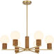 Jarrell 6 Light 30 inch Warm Brass Chandelier Ceiling Light