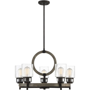Hartman 5 Light 27 inch Noblewood with Iron Chandelier Ceiling Light