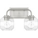 Baldwin 2 Light 16 inch Satin Nickel Bathroom Vanity Light Wall Light, Lighting One