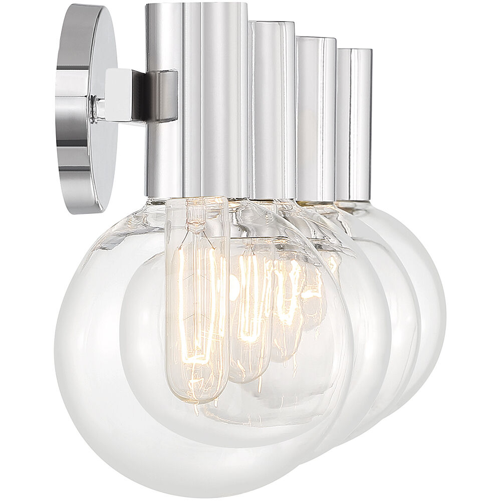 Wright 4 Light 34 inch Polished Chrome Bathroom Vanity Light Wall Light