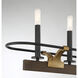 Icarus 6 Light 42 inch Burnished Brass with Walnut Linear Chandelier Ceiling Light, Lighting One