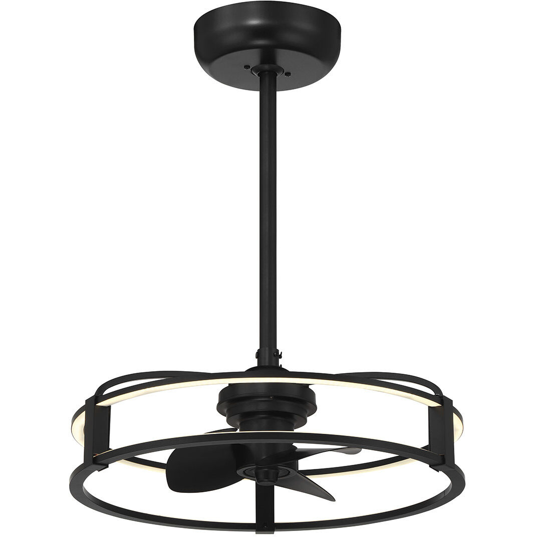 Vesta 14 inch Matte Black with Black Blades Fan D'Lier