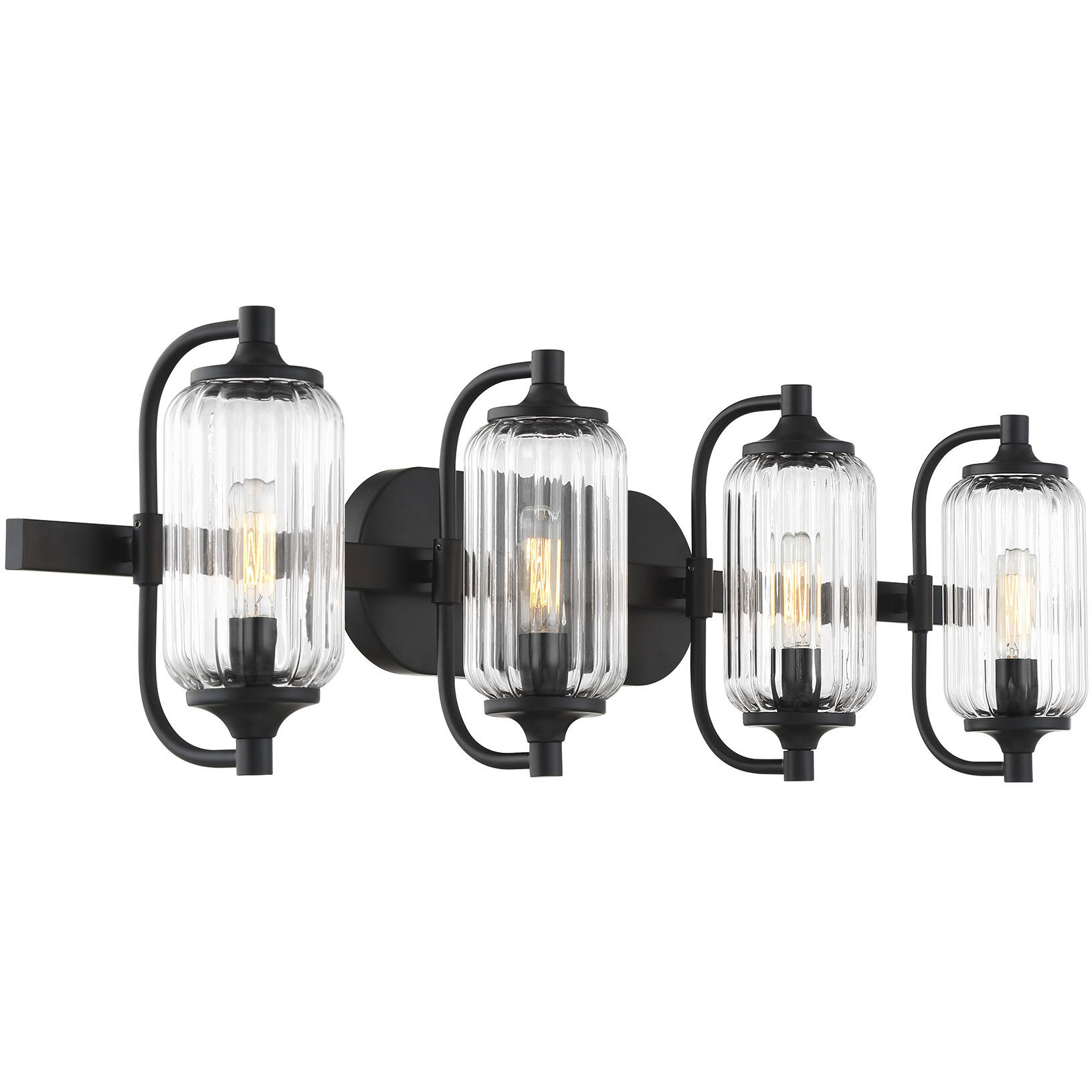 Holton 4 Light 32 inch Matte Black Bathroom Vanity Light Wall Light