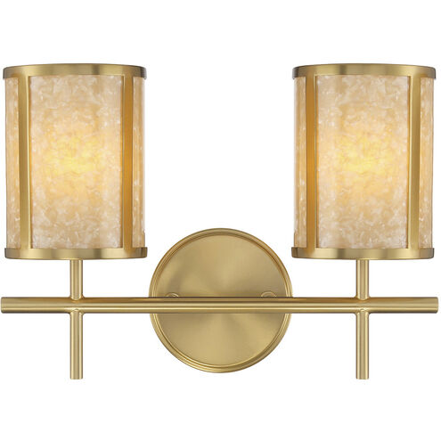 Camden 2 Light 14.75 inch Warm Brass Bath Wall Light