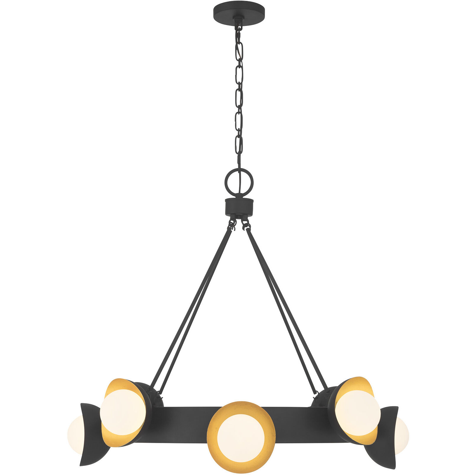 Pierson LED 33 inch Black Cashmere and True Gold Chandelier Ceiling Light