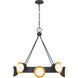 Pierson LED 33 inch Black Cashmere and True Gold Chandelier Ceiling Light
