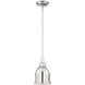 Vintage 1 Light 7 inch Polished Nickel Mini Pendant Ceiling Light