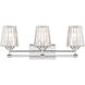 Garnet 3 Light 24 inch Polished Nickel Bathroom Vanity Light Wall Light