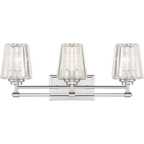 Garnet 3 Light 24 inch Polished Nickel Bathroom Vanity Light Wall Light