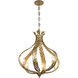 Atlas 6 Light 28.5 inch Grecian Gold Chandelier Ceiling Light