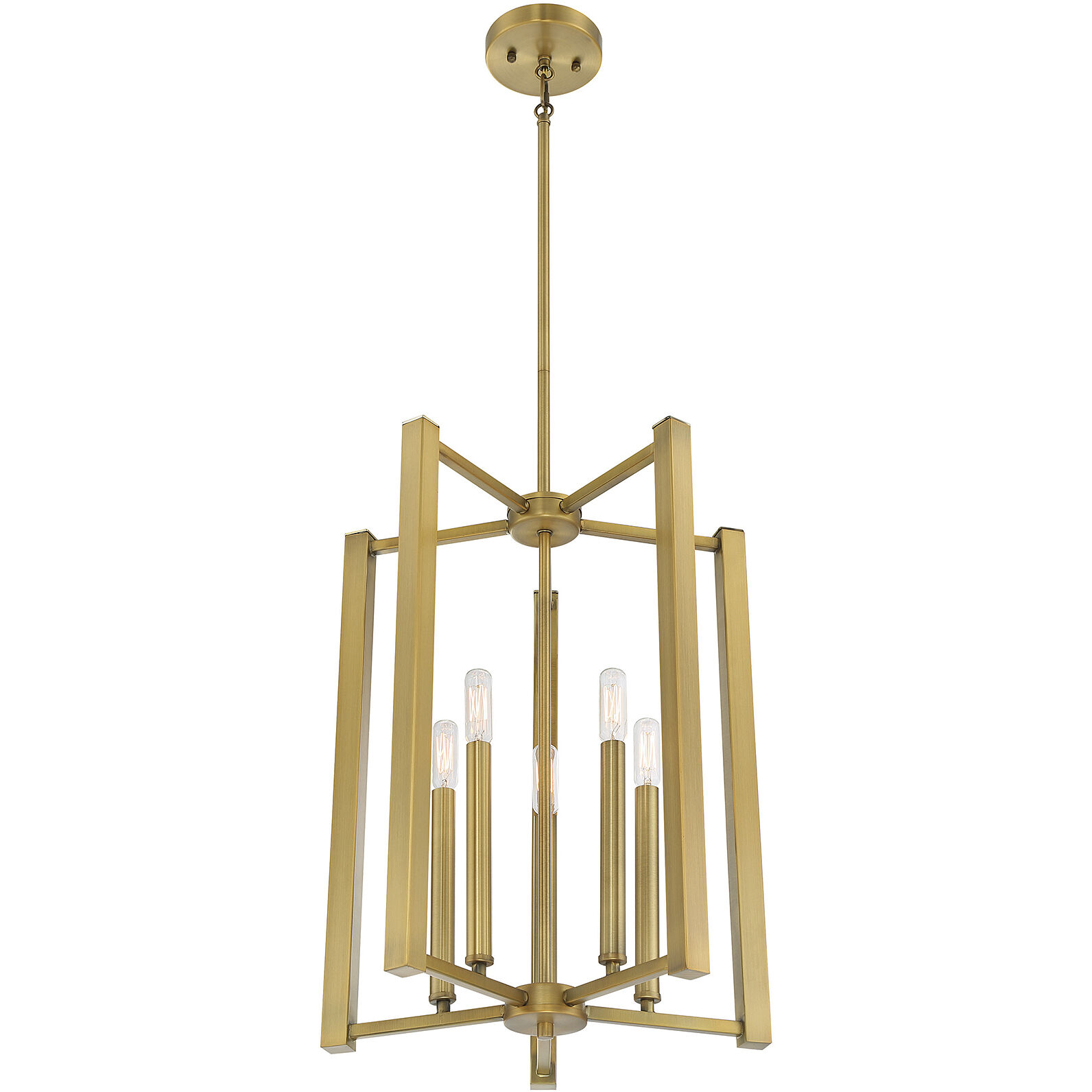 Benson 5 Light 15.5 inch Warm Brass Pendant Ceiling Light, Essentials