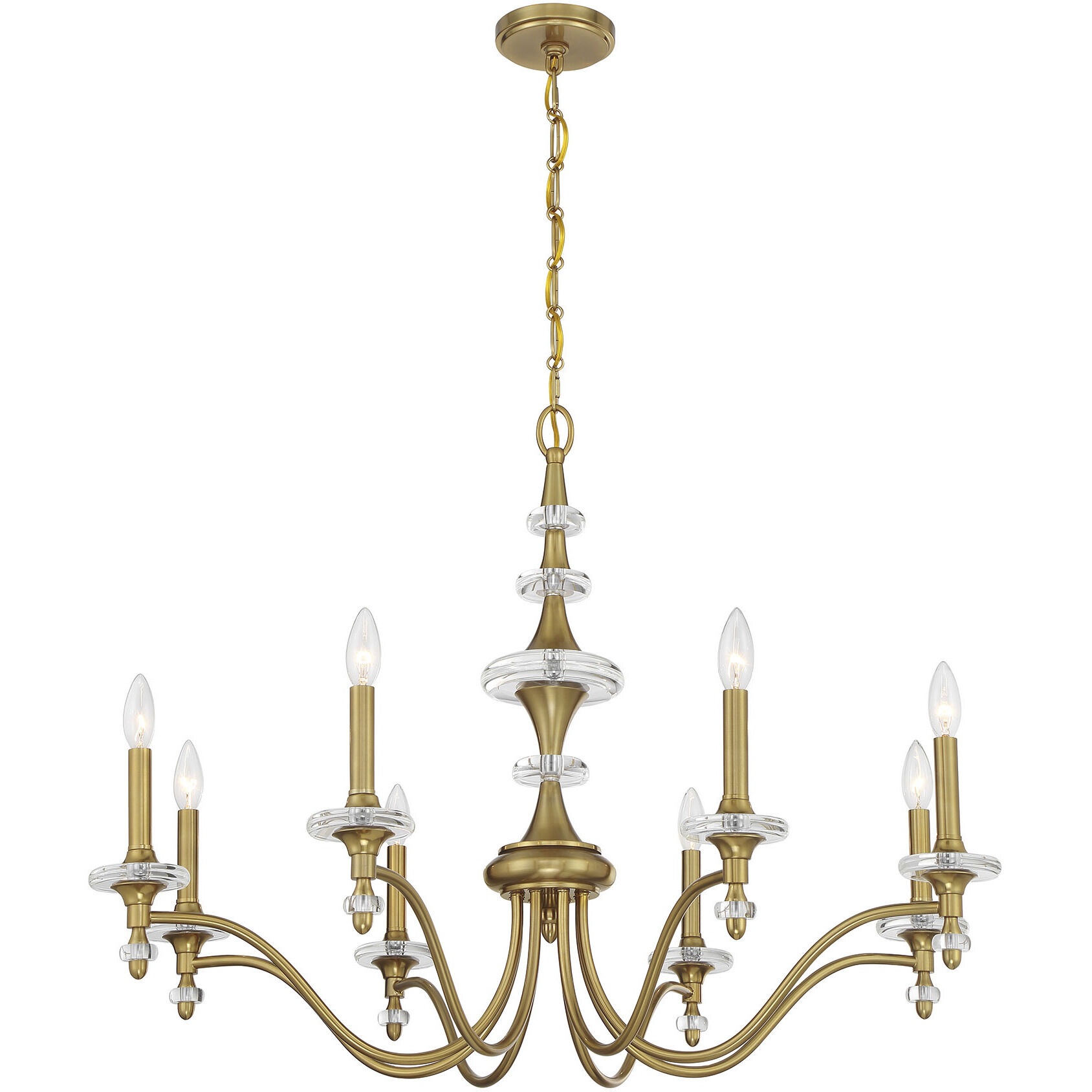 Champlain 8 Light 35 inch Warm Brass Chandelier Ceiling Light