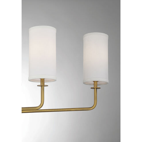 Powell 6 Light 35 inch Warm Brass Linear Chandelier Ceiling Light, Essentials