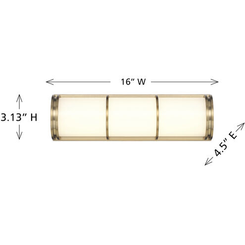 Harper LED 16 inch Warm Brass Bathroom Vanity Light Wall Light
