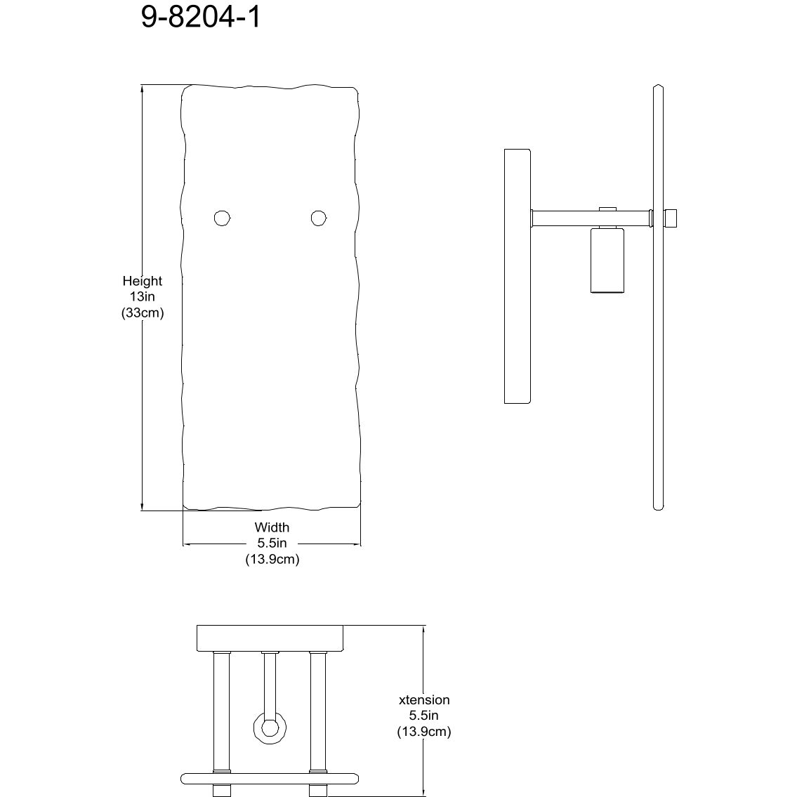 Genry 1 Light 5.5 inch Black Wall Sconce Wall Light