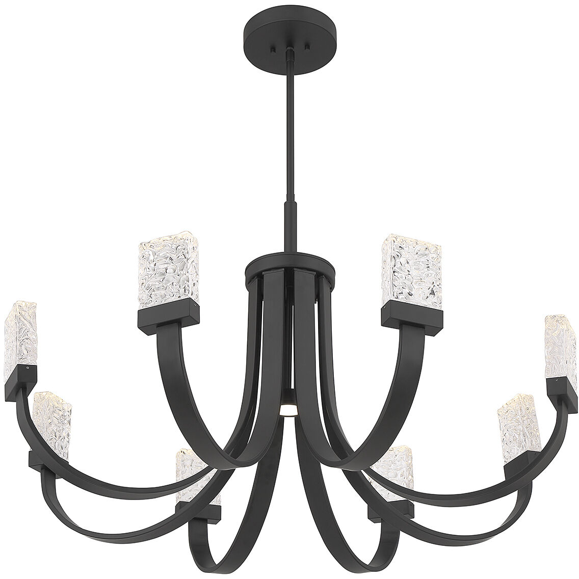 Kahn LED 40 inch Matte Black Chandelier Ceiling Light
