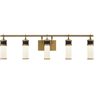 Abel LED 39 inch Black with Warm Brass Accents Bathroom Vanity Light Wall Light